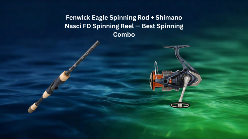 Fenwick Eagle spinning rod with Shimano Nasci FD spinning reel best spinning combo for Midwest walleye, crappie, and finesse bass fishing